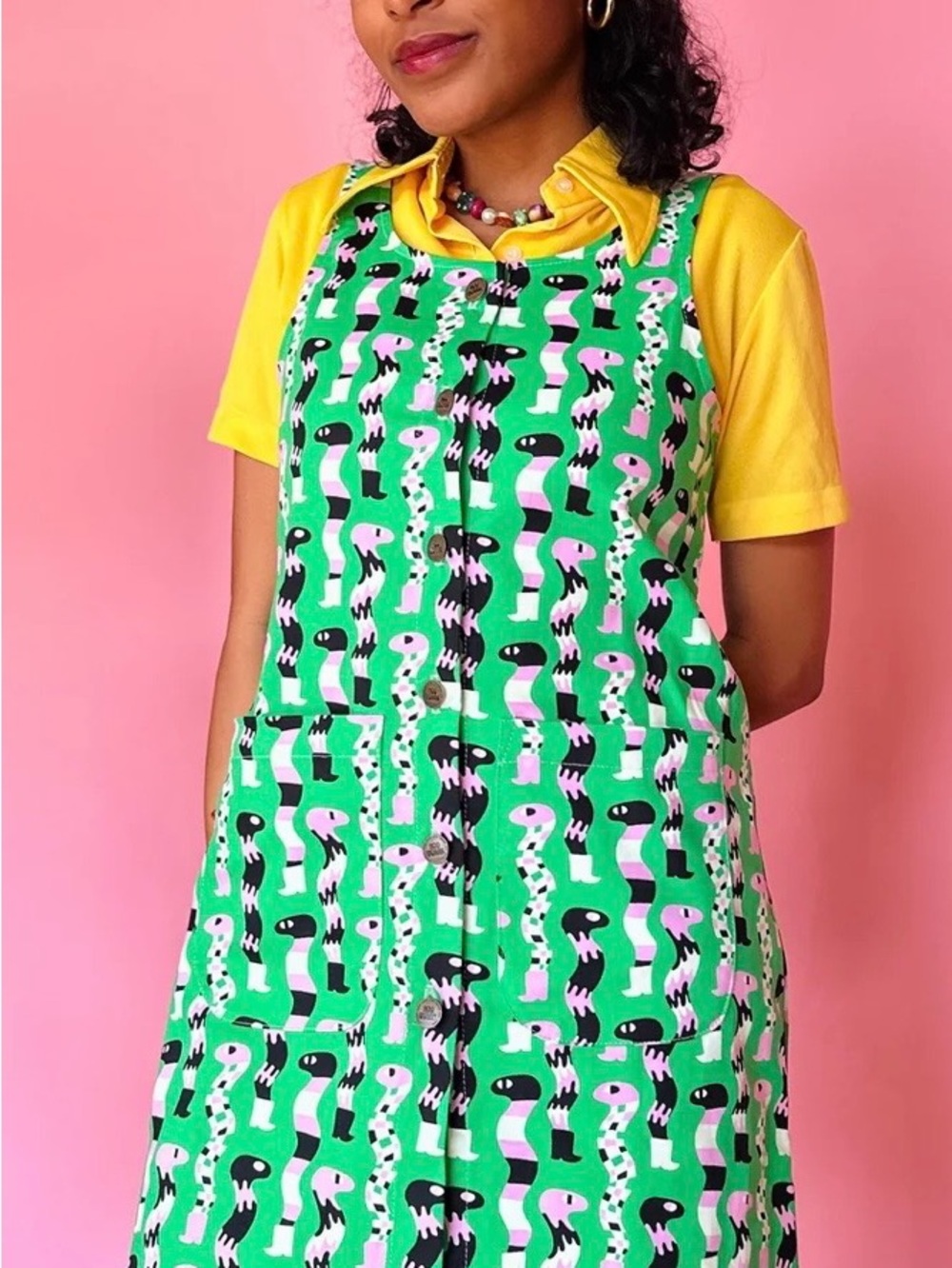 Nooworks Twill Chloe Sssnakes - button front mini dress - Picture 5 of 7